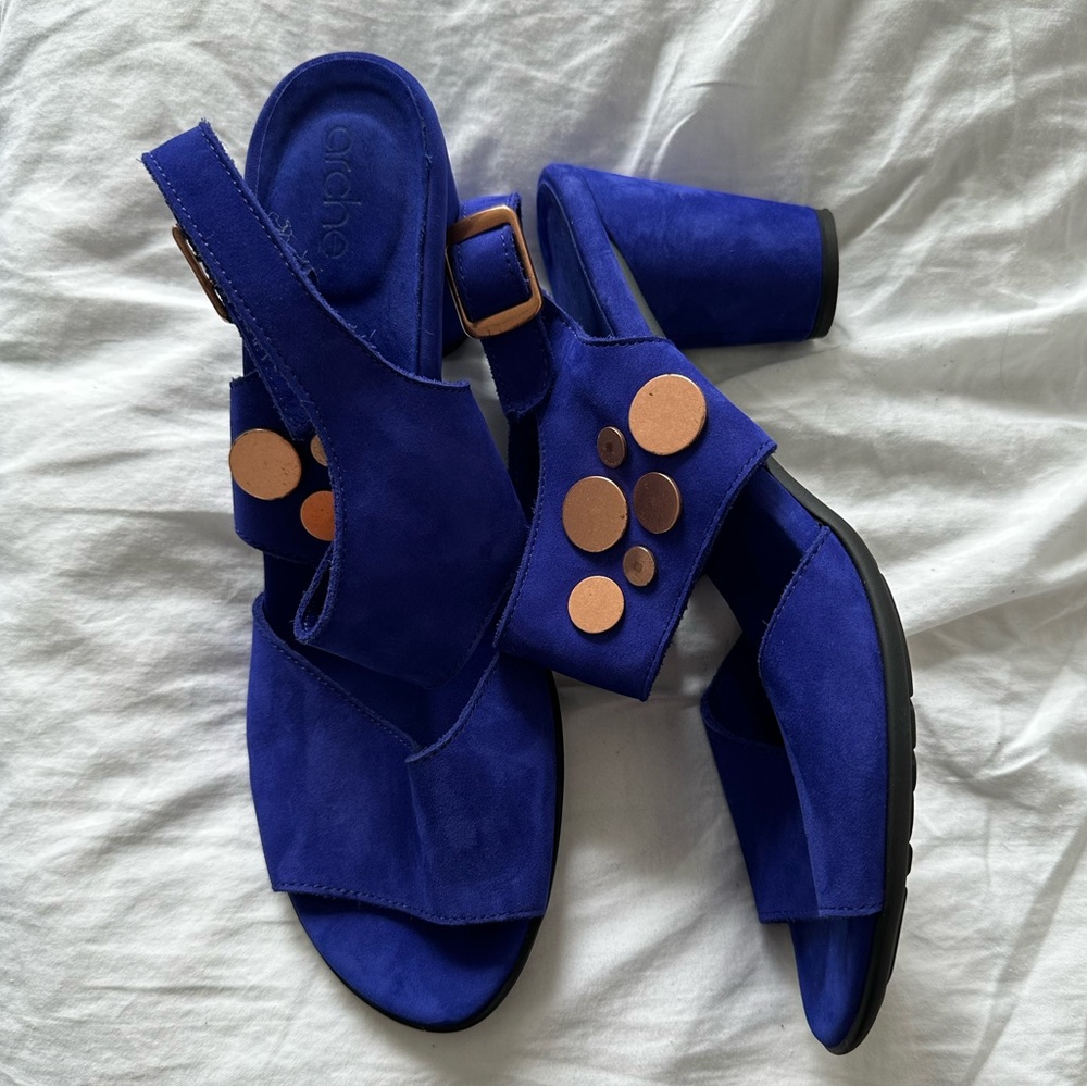 Arche suede purple blue heels